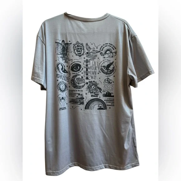 Stevie Nicks Gray Graphic T-Shirt with Iconic Print - Picture 2 of 5